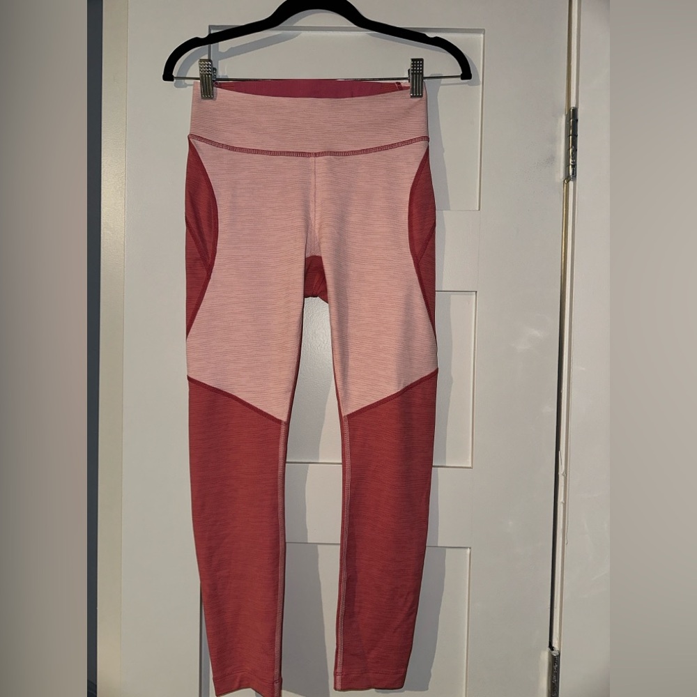 Outdoor Voices Two-Tone Pink and Red Leggings